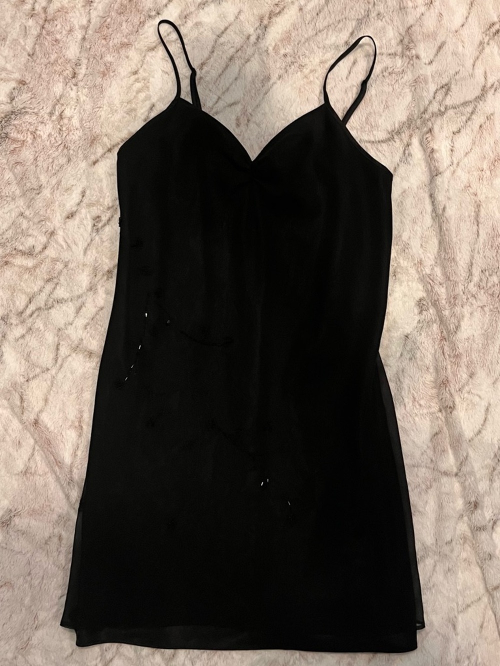 Black Slip Dress with Spaghetti Straps